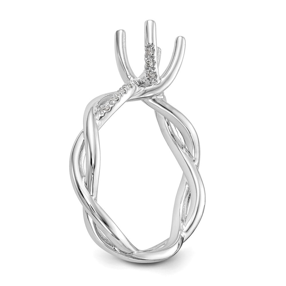 14K White Gold Lab Grown VS/SI FGH Dia Round Semi-mount By-Pass Engagement