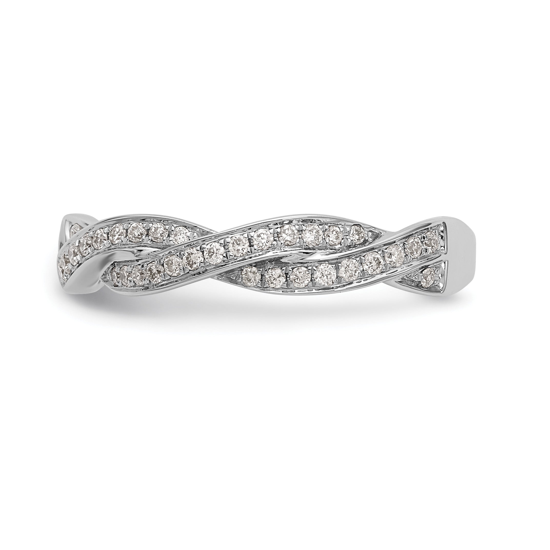 14k White Gold 1/3 carat Lab Grown Diamond VS/SI+ G+ Semi Mount Peg Set Criss Cross Engagement Ring (Center Stone NOT Included)