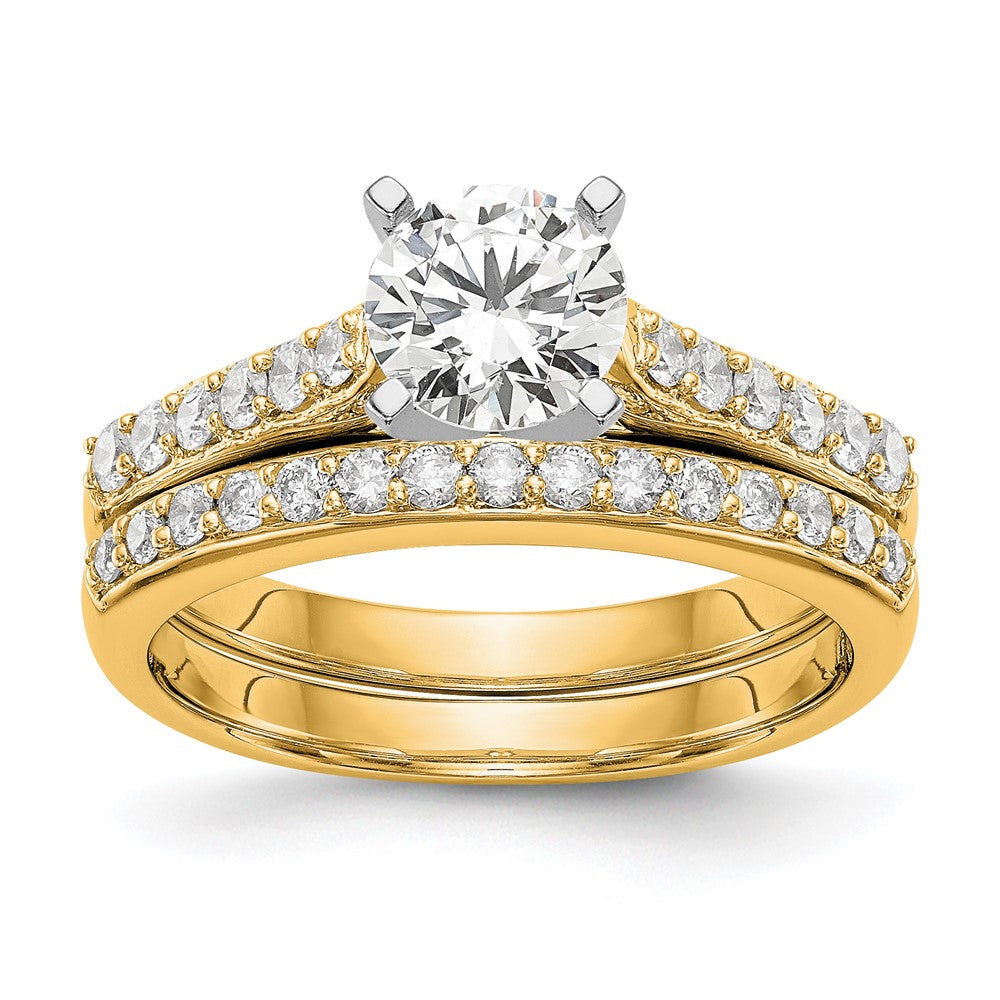 14K Gold Lab Grown Diamond VS/SI FGH Peg Set Semi-mount Eng Ring