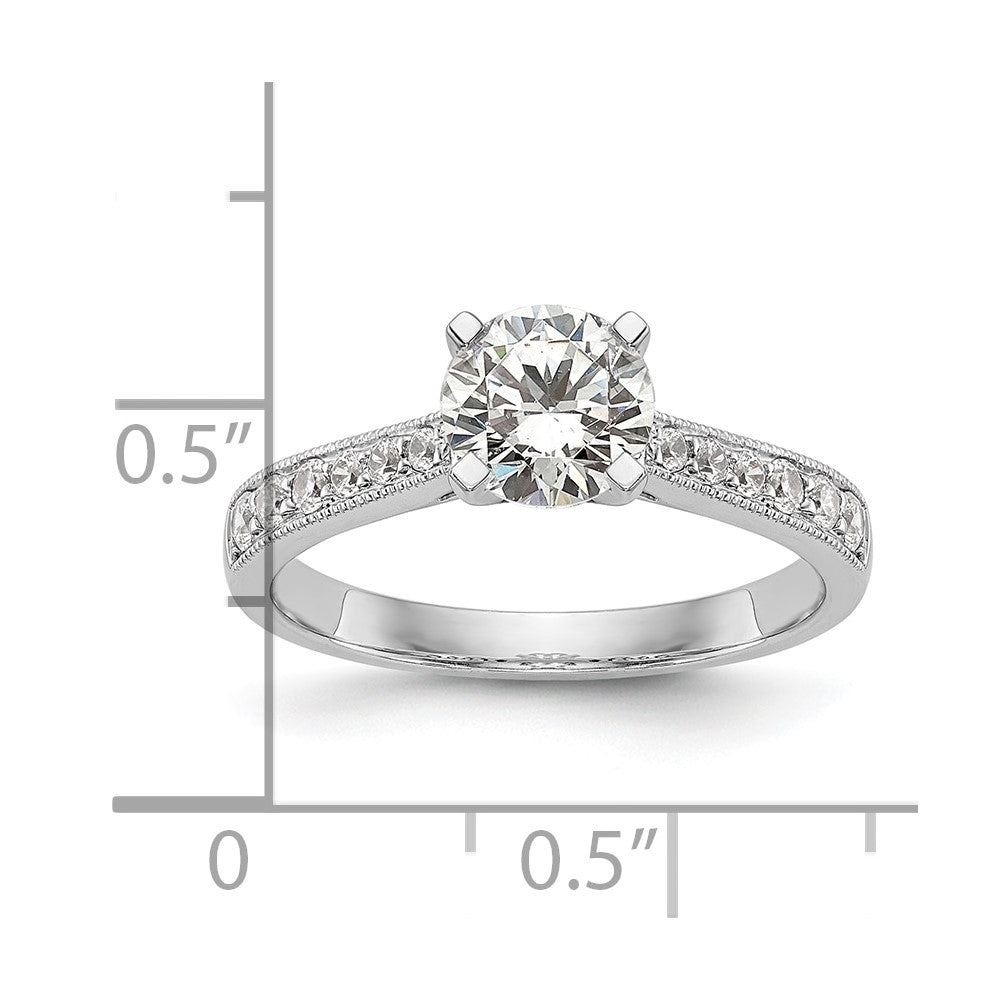 14K White Gold Lab Grown Diamond VS/SI FGH Semi-mount Engagement Rin