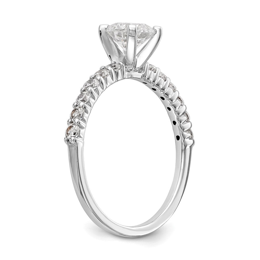 14K White Gold Lab Grown VS/SI FGH Dia Peg Set Semi-mount Engagement Ring