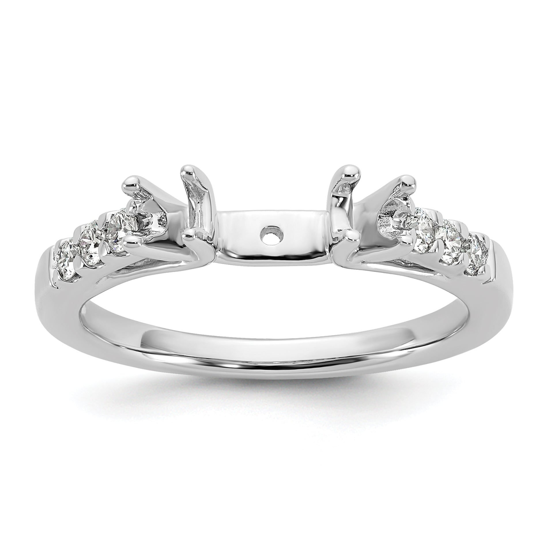 14k White Gold 1/5 carat Lab Grown Diamond VS/SI+ G+ Semi Mount Peg Set Engagement Ring