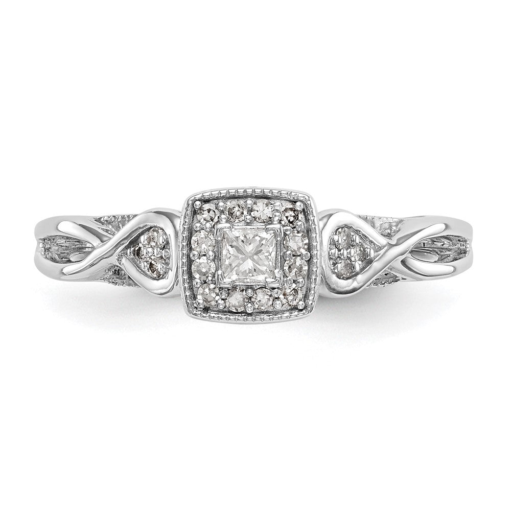 14K White Gold Lab Grown VS/SI FGH Dia Complete Engagement Ring