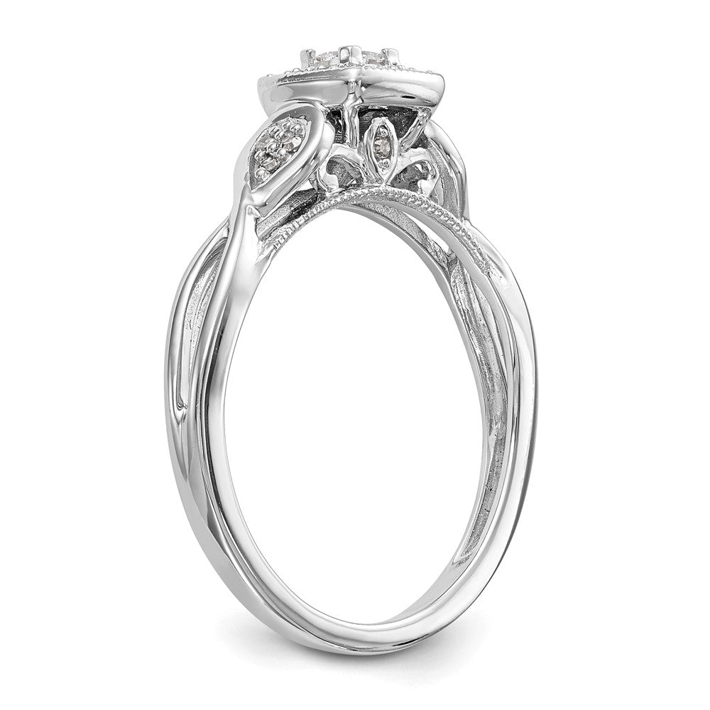 14K White Gold Lab Grown VS/SI FGH Dia Complete Engagement Ring