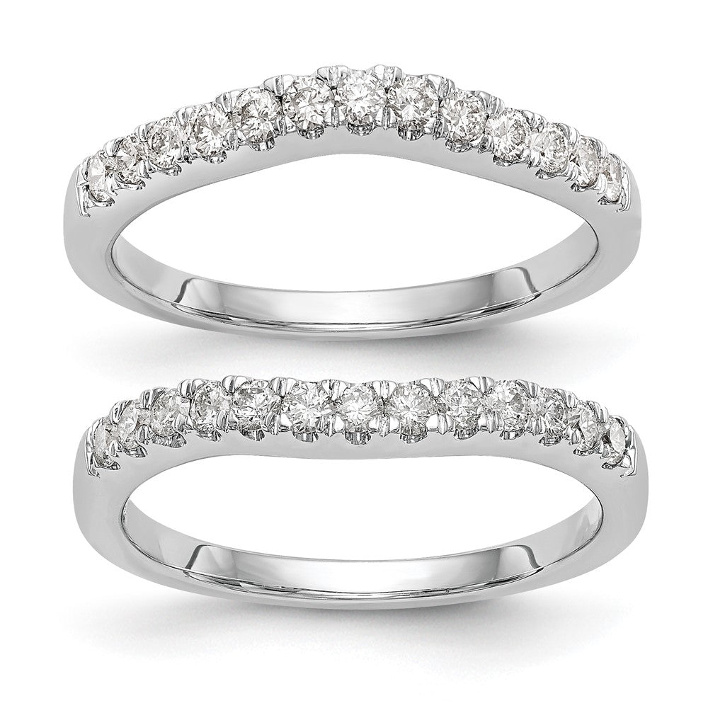 14K White Gold Lab Grown Diamond VS/SI FGH Set of 2 Bands