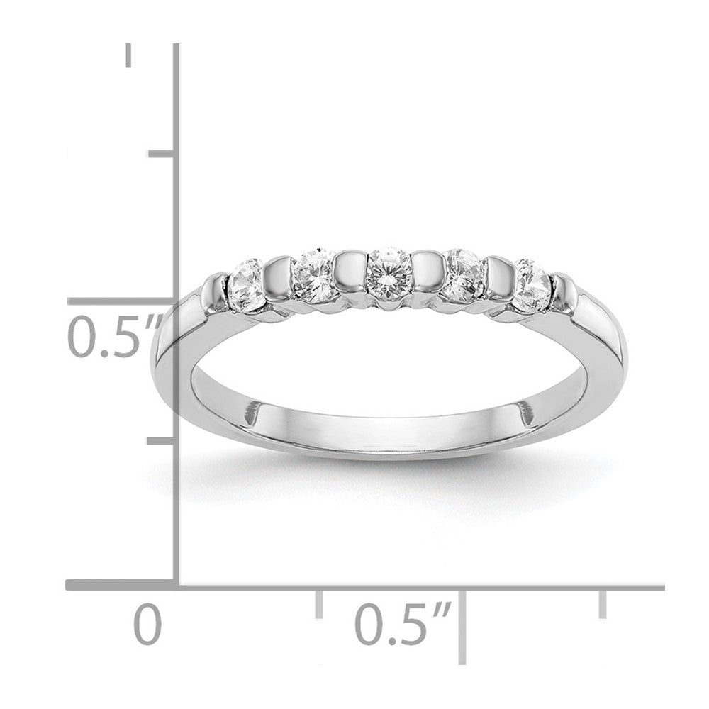 14K White Gold 5-Stone Channel-set 1/4 carat Complete Round Diamond Band