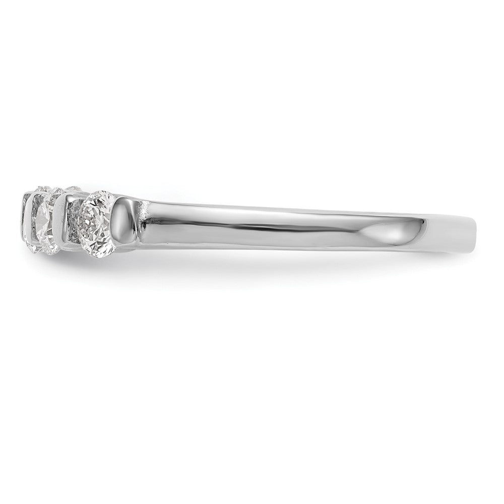 14K White Gold 5-Stone Channel-set 1/2 carat Complete Round Diamond Band