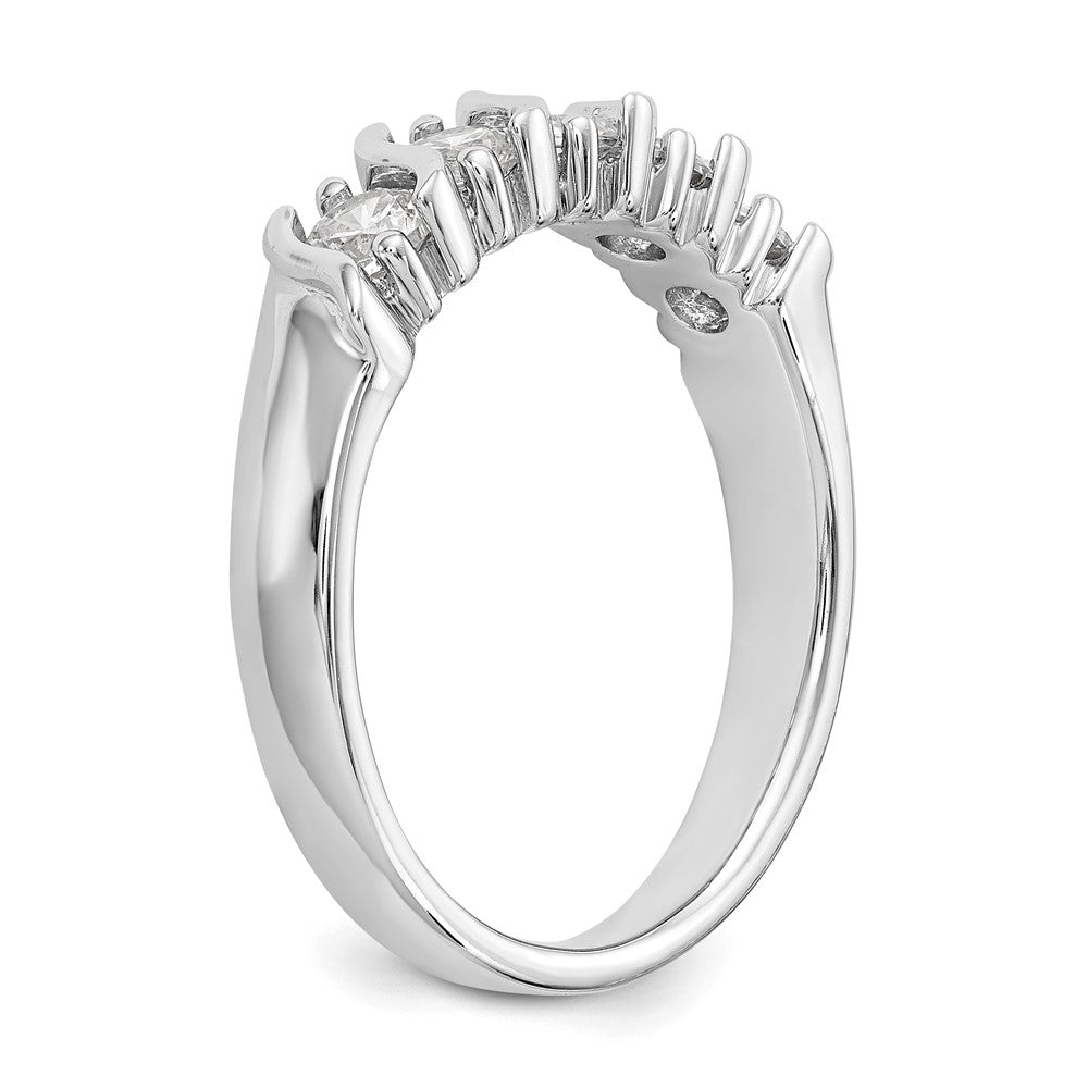 14K White Gold 5-Stone Prong-set 3/4 carat Complete Round Diamond Band