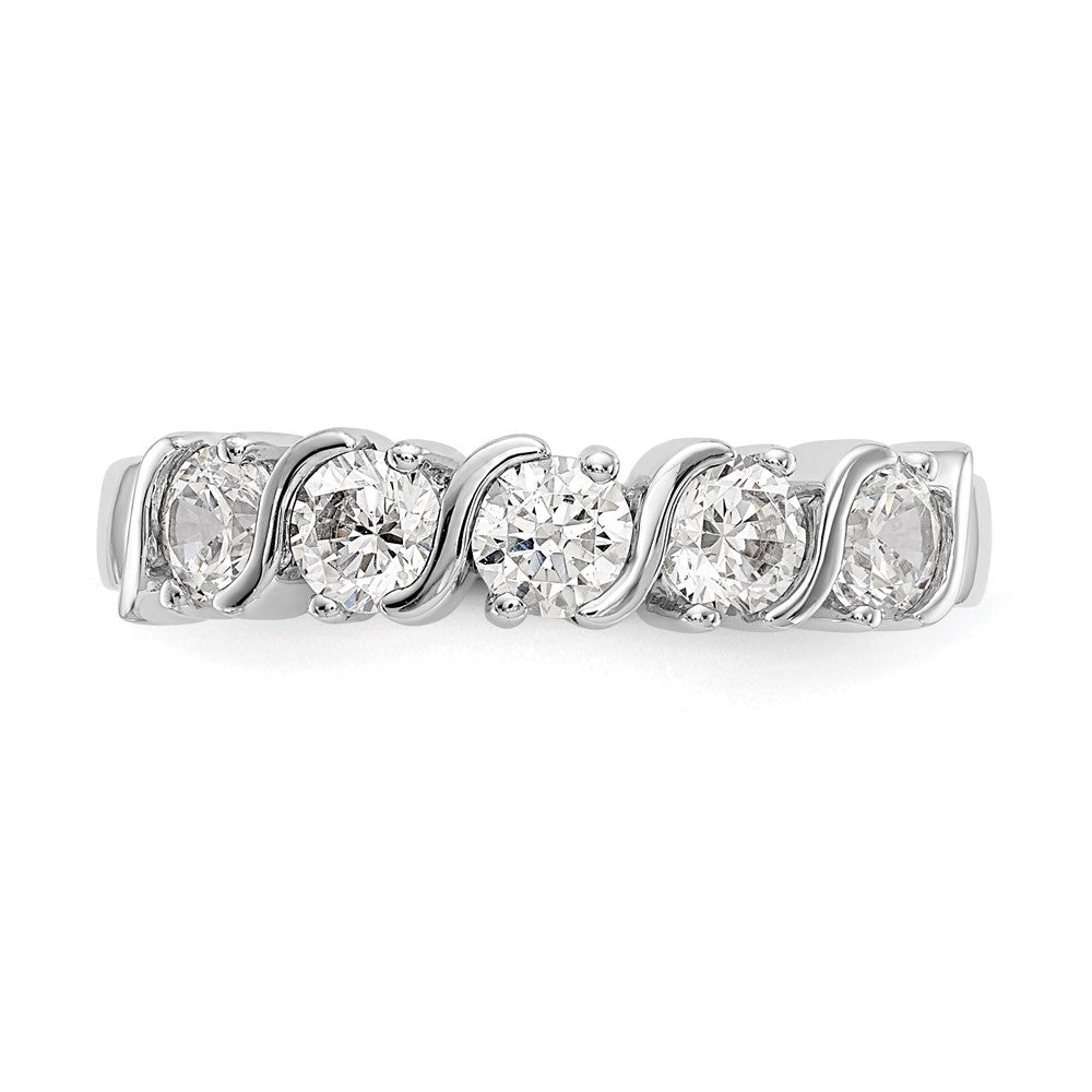 14K White Gold 5-Stone Prong-set 1 carat Complete Round Diamond Band