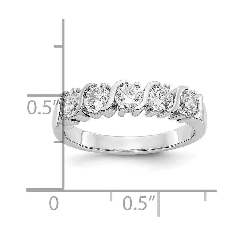 14K White Gold 5-Stone Prong-set 1 carat Complete Round Diamond Band