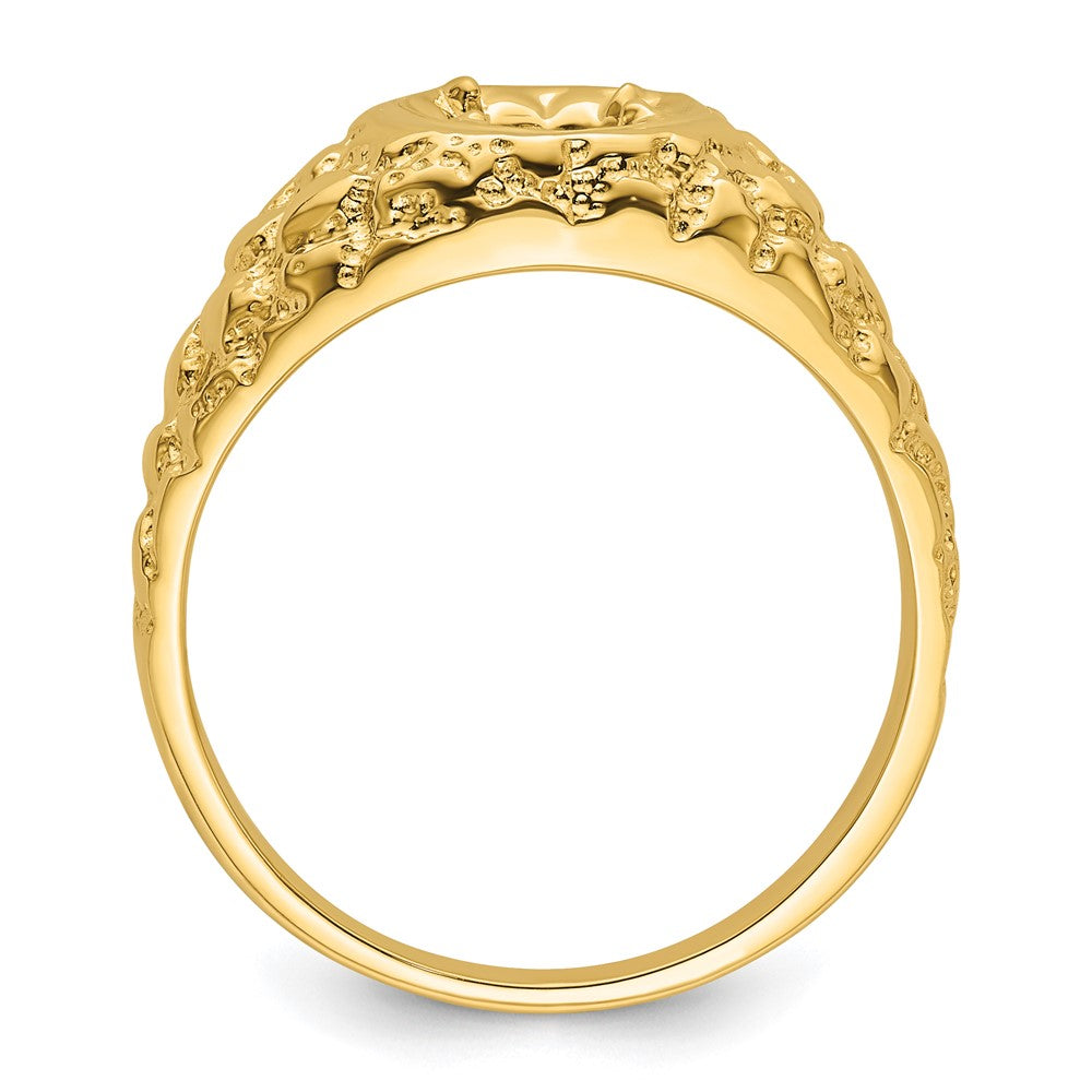 14K Nugget (Holds 3/4 carat (6.00mm) Round Center) Men's Ring Mounting