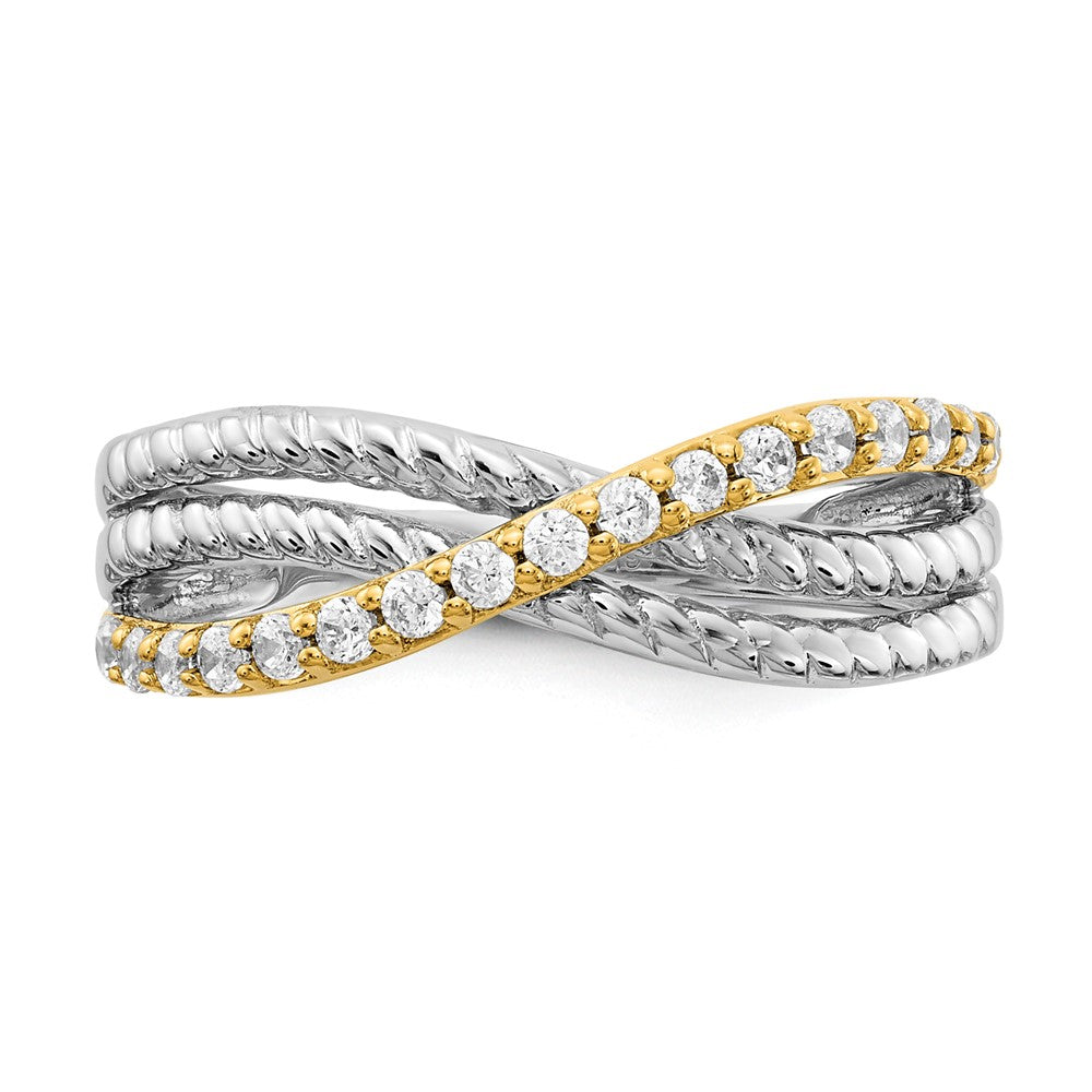 14K Two-tone Lab Grown VS/SI FGH Dia Twist Ring
