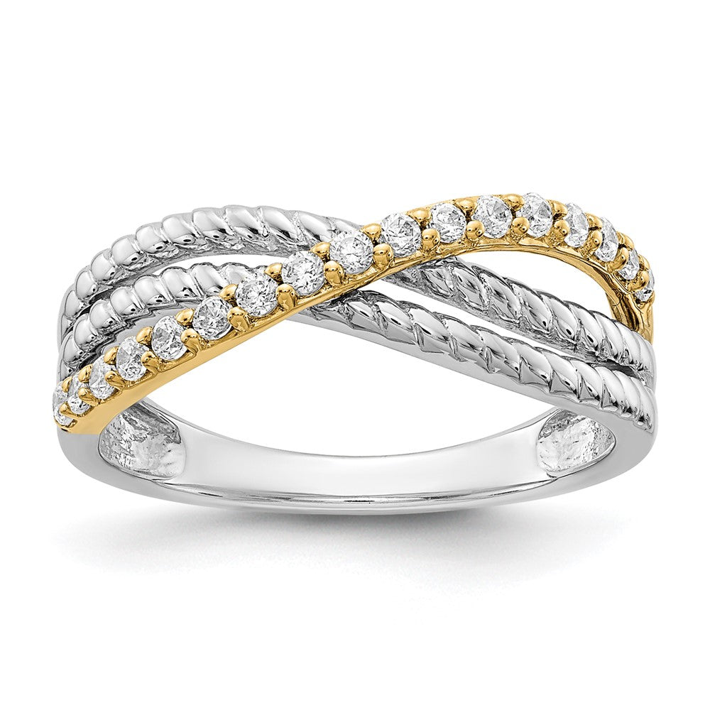 14K Two-tone Lab Grown VS/SI FGH Dia Twist Ring