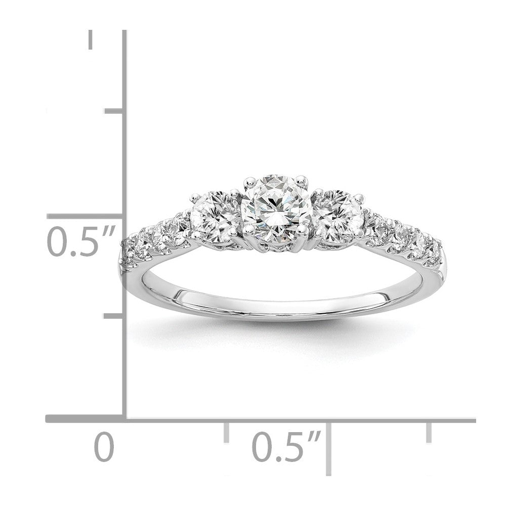 14K White Gold Lab Grown Dia VS/SI FGH 3-Stone Comp Eng Ring