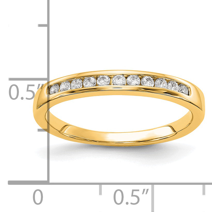 14k 1/5 carat Lab Grown Diamond VS/SI+ G+ Complete Channel Set Band
