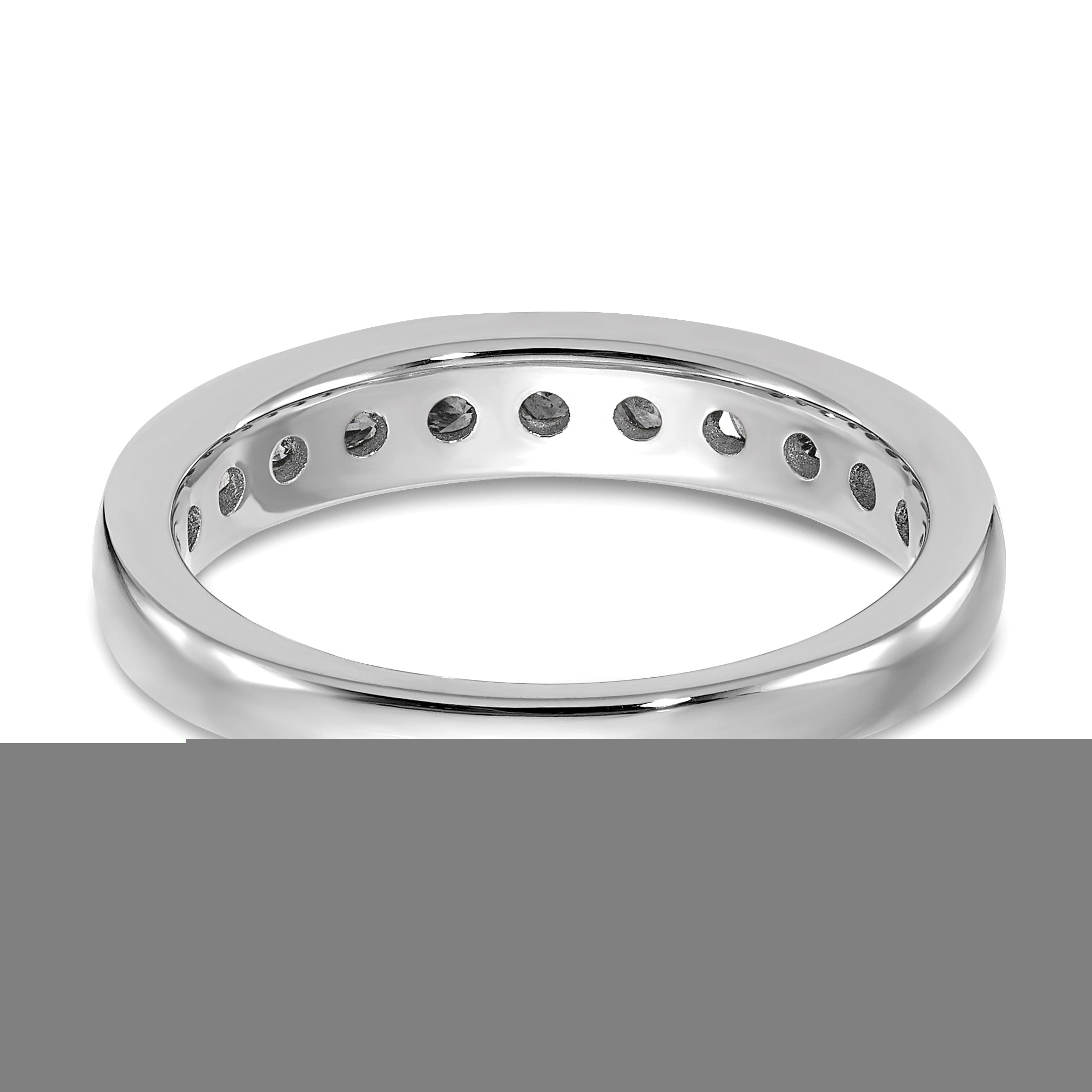 14k White Gold 1/10 carat Lab Grown Diamond VS/SI+ G+ Complete Channel Set Band