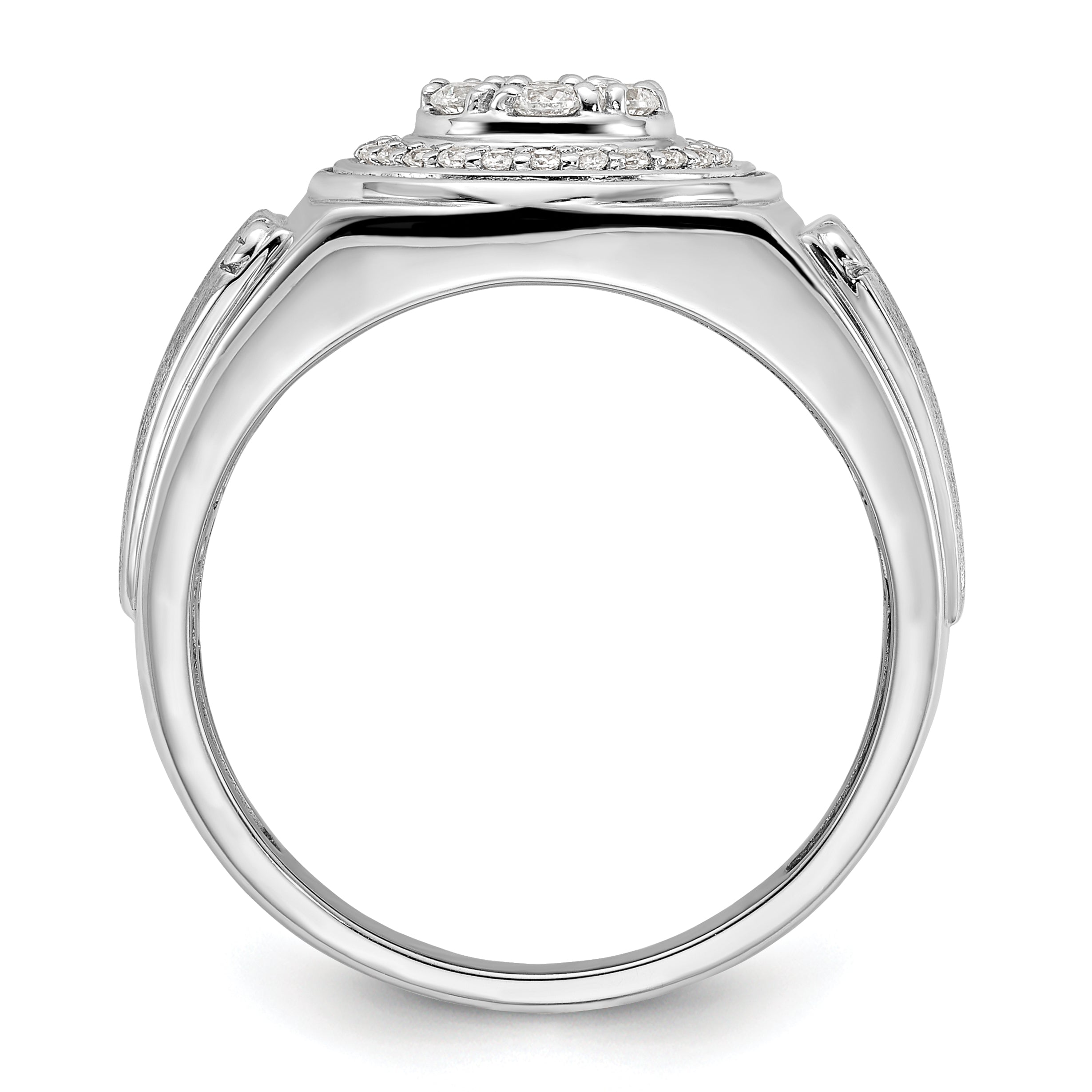 IBGoodman 14k White Gold 1/2 carat Lab Grown Diamond VS/SI+ G+ Complete Men's Ring