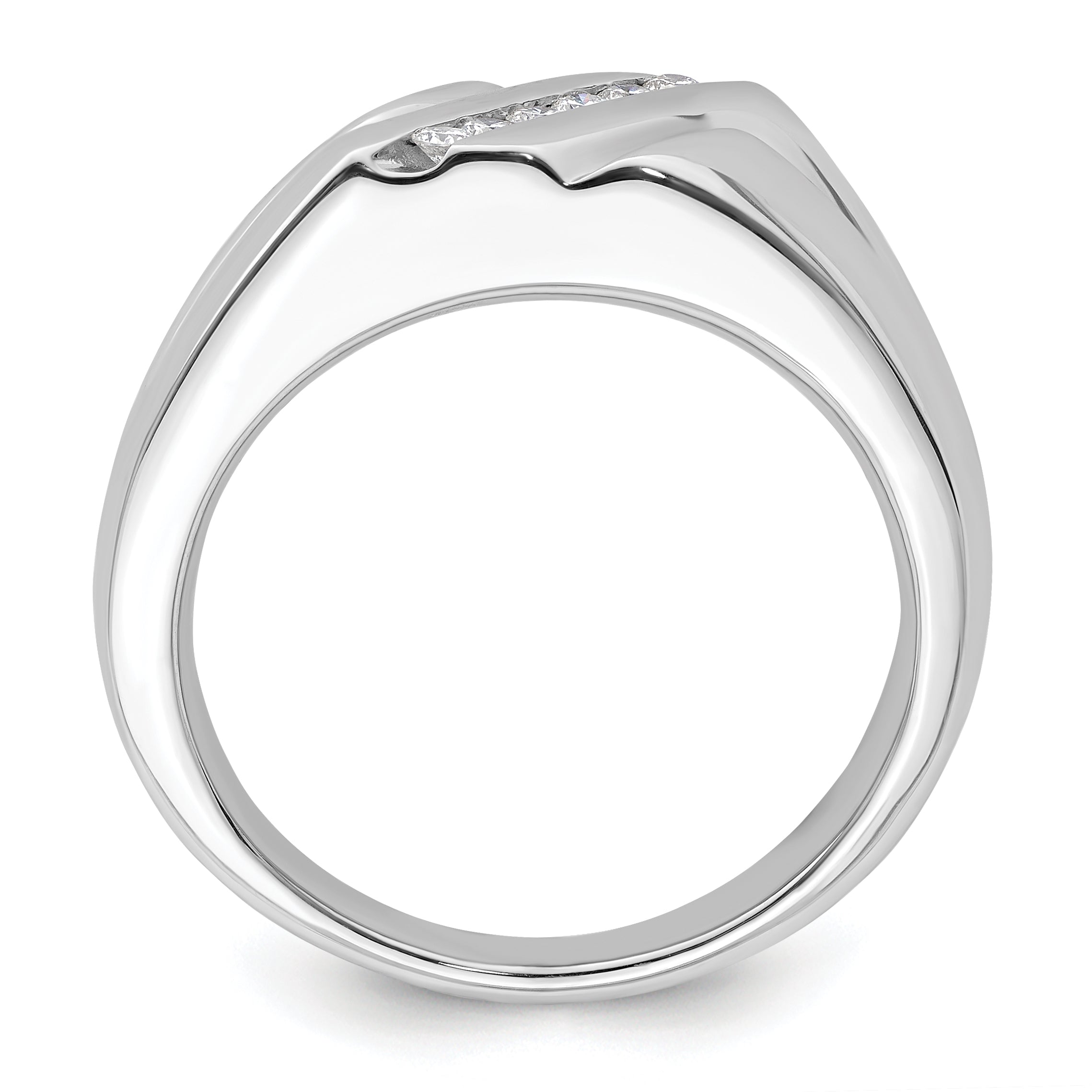 IBGoodman 14k White Gold 1/6 carat Lab Grown Diamond VS/SI+ G+ Six Stone Complete Men's Ring