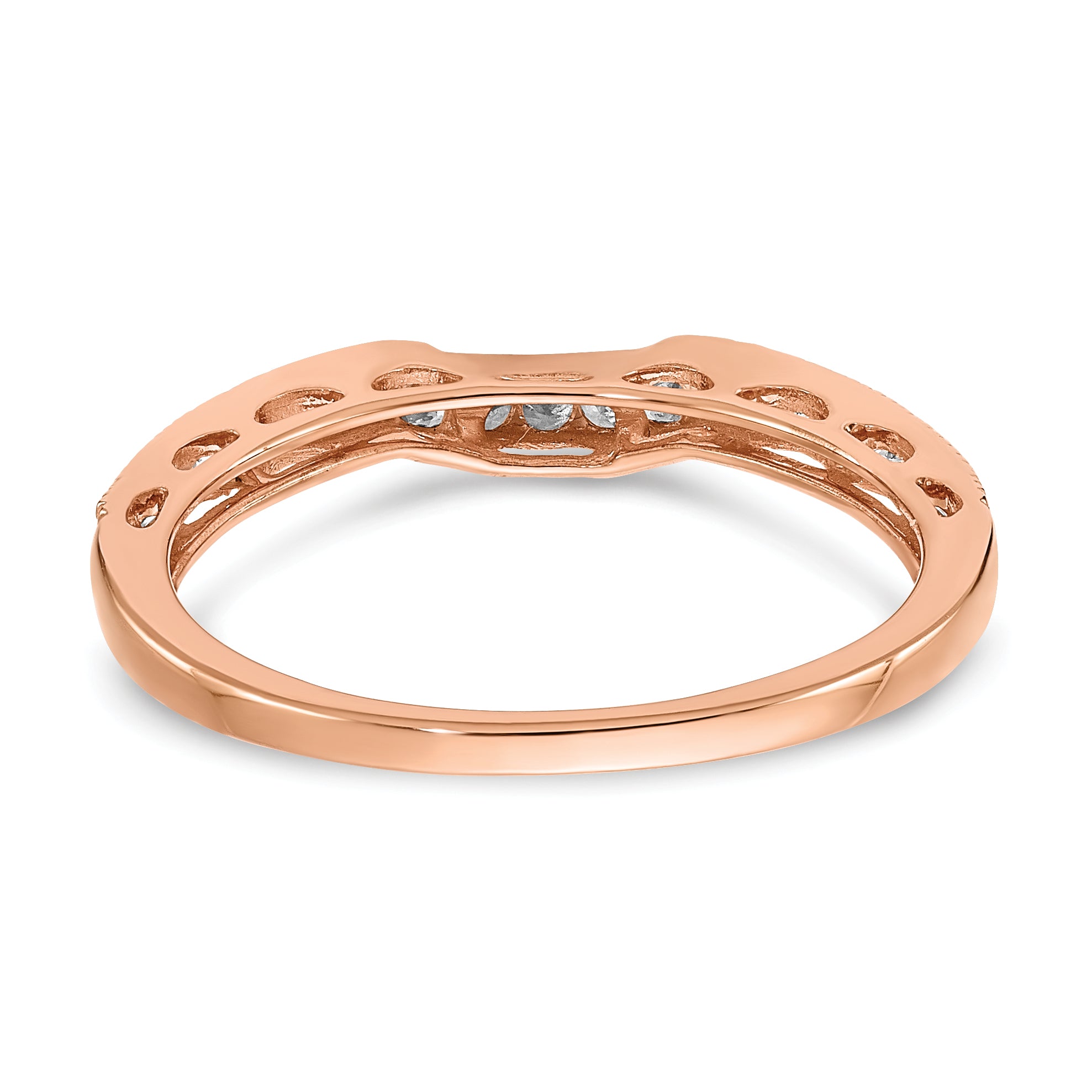 10k Rose Gold 1/4 carat Lab Grown Diamond VS/SI+ G+ Complete Contoured Wedding Band