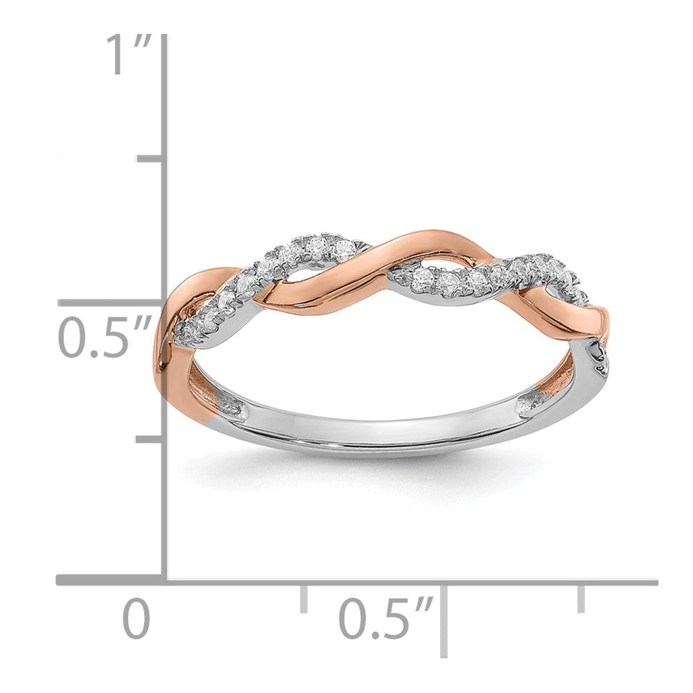 14K Two-Tone Lab Grown VS/SI FGH Dia Twist Design Wedding Band