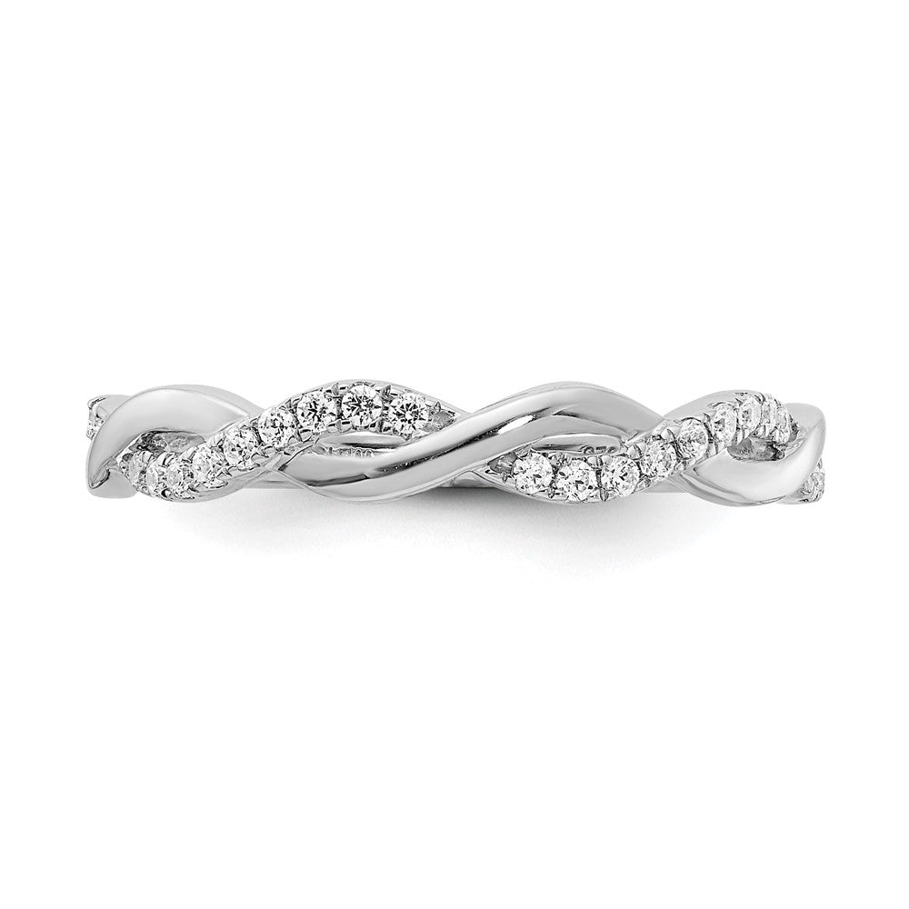 10K White Gold Lab Grown Diamond VS/SI FGH Twist Design Wedding Band