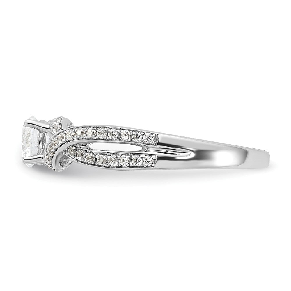 10K White Gold Lab Grown Diamond SI1/SI2, G H I, Twist Design Complete Engagement Ring