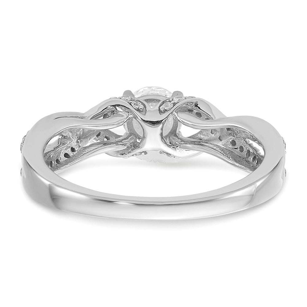 10K White Gold Lab Grown Diamond SI1/SI2, G H I, Twist Design Complete Engagement Ring