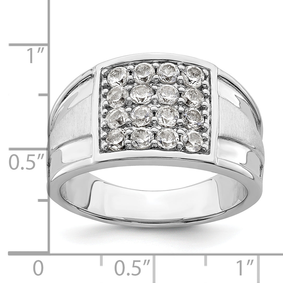 IBGoodman 14k White Gold 1 1/2 carat Lab Grown Diamond VS/SI+ G+ Cluster Men's Ring