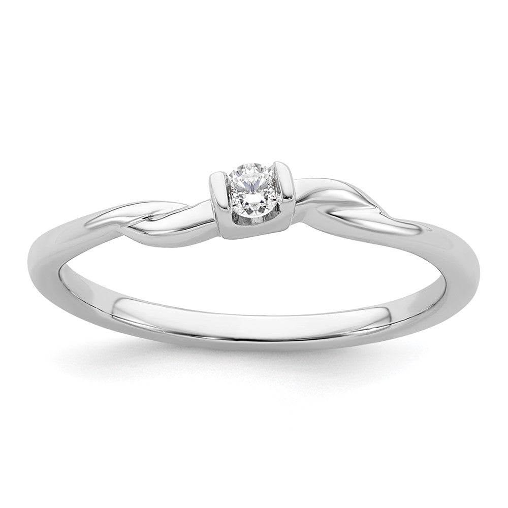 14K White Gold First Promise Lab Grown VS/SI FGH Dia Complete Promise Ring