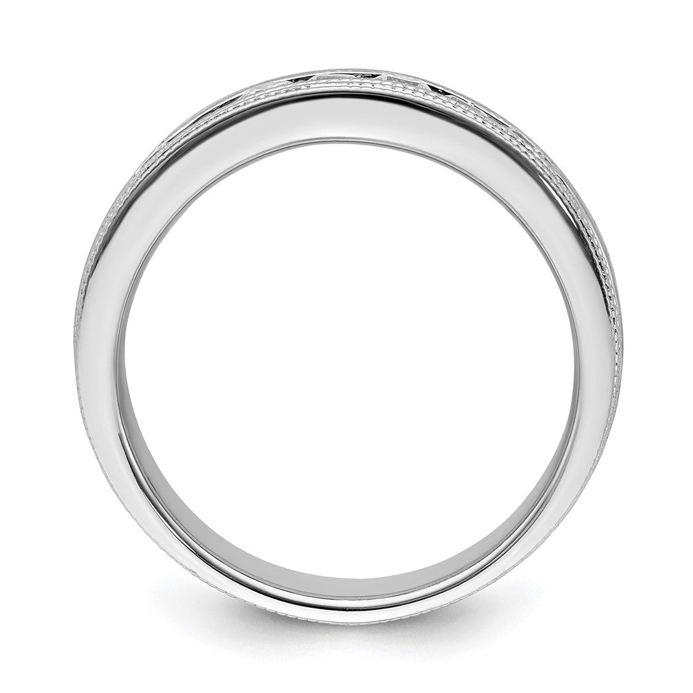 14K White Gold Lab Grown Diamond VS/SI FGH Polish & Satin Mens Ring