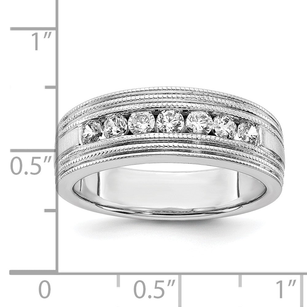 14K White Gold Lab Grown Diamond VS/SI FGH Polish & Satin Mens Ring