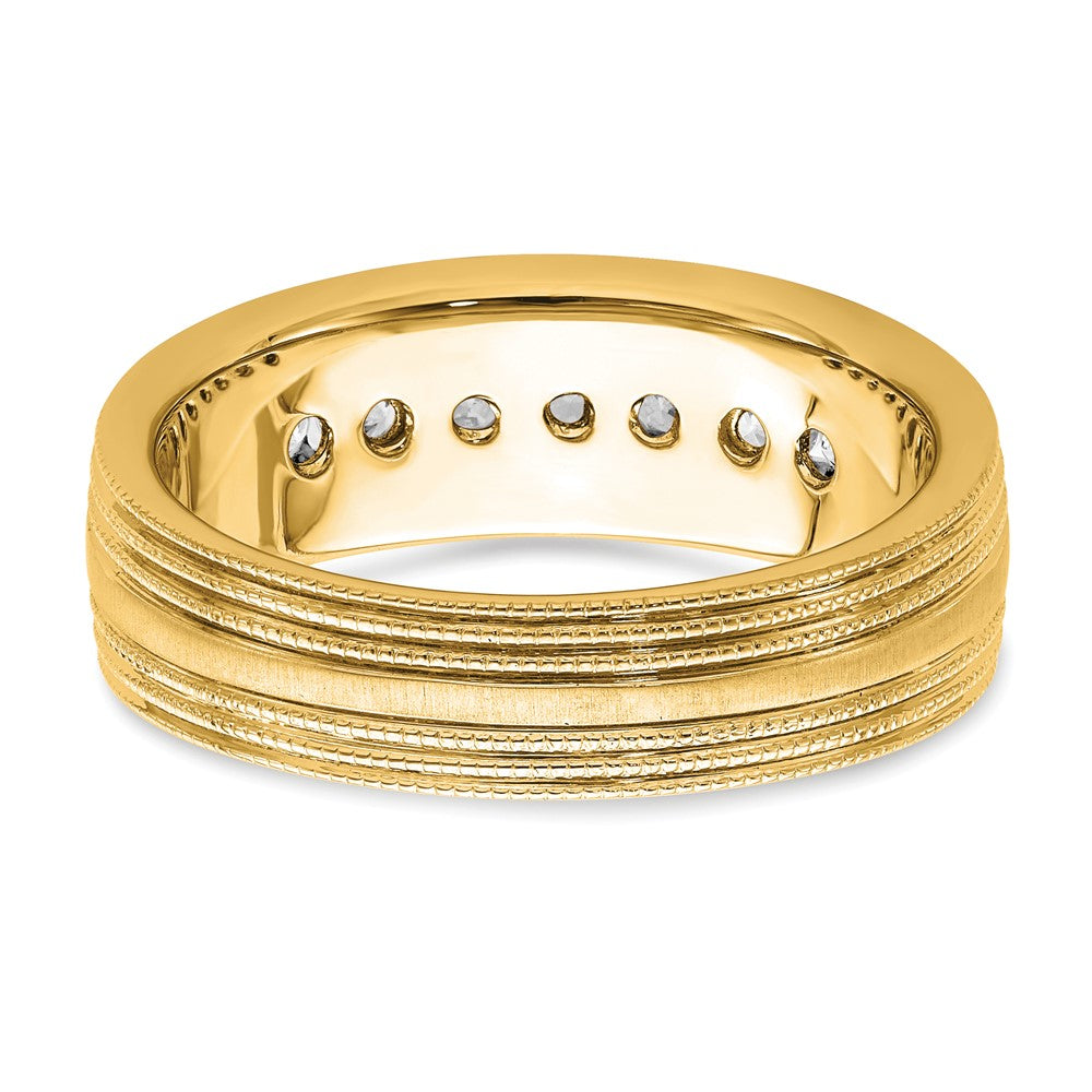 14K Lab Grown Diamond VS/SI FGH Polish & Satin Mens Ring
