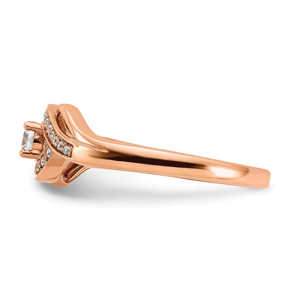 14K Rose Gold Lab Grown Diamond VS/SI FGH Petite Bypass Engagement R