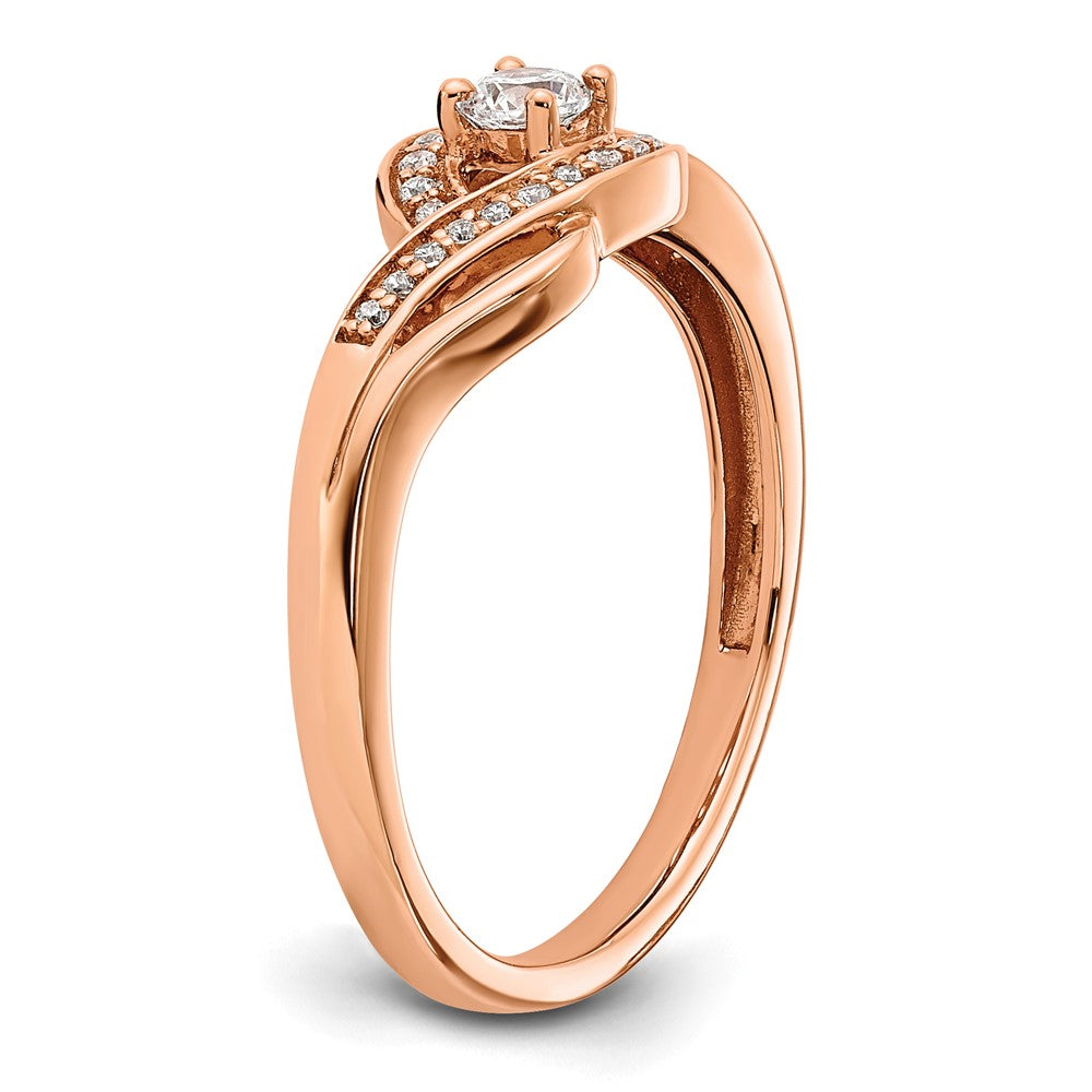 14K Rose Gold Lab Grown Diamond VS/SI FGH Petite Bypass Engagement R