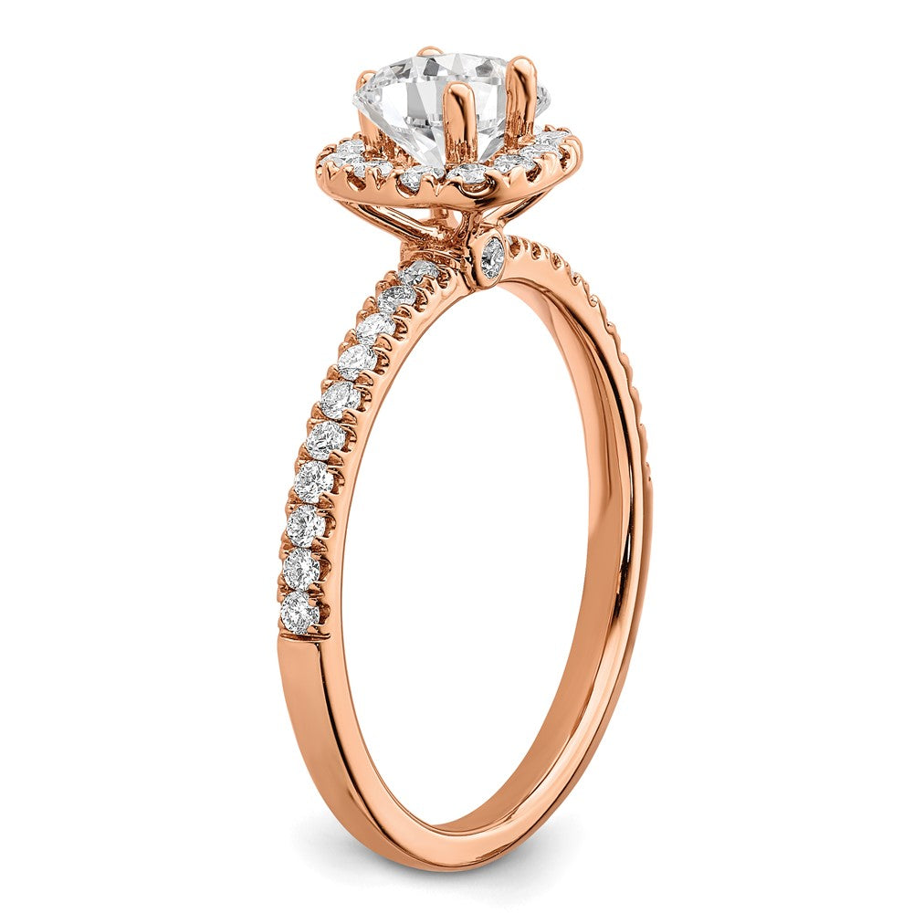 14K Rose Gold Eternal Promise Lab Grown VS/SI FGH Dia Halo Complete Ring