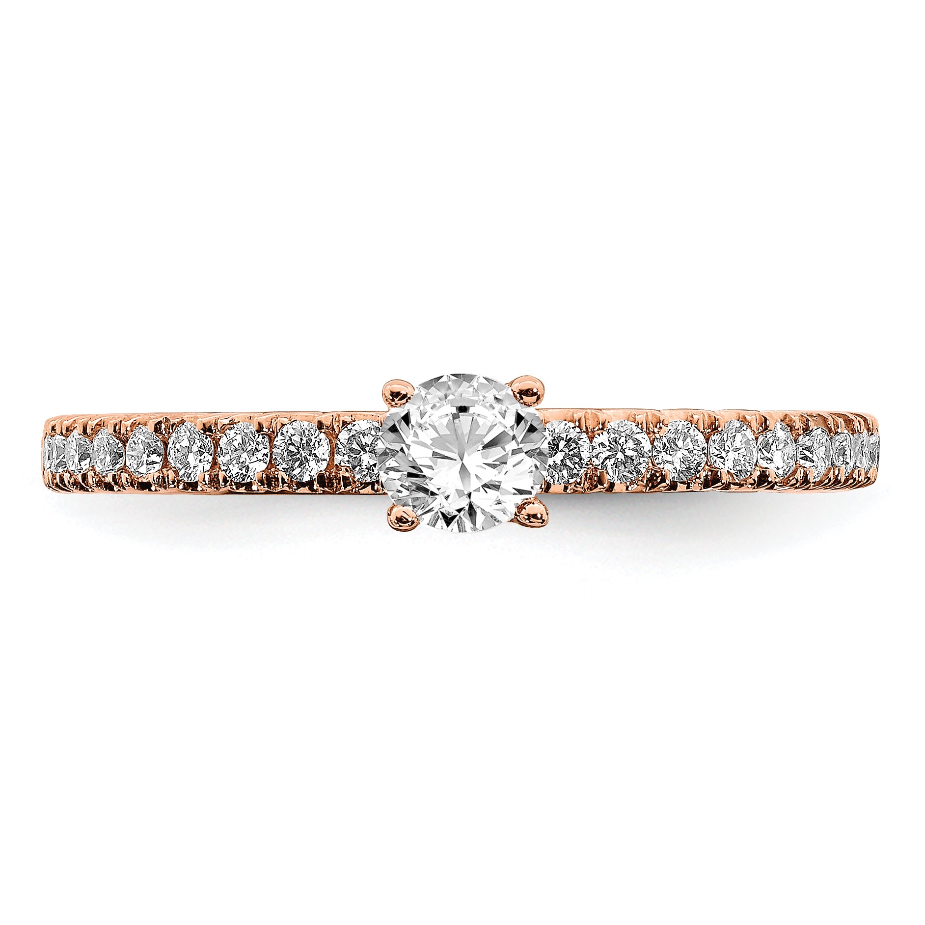 14k Rose Gold 1/2 carat Lab Grown Diamond VS/SI+ G+ Complete Round Engagement Ring