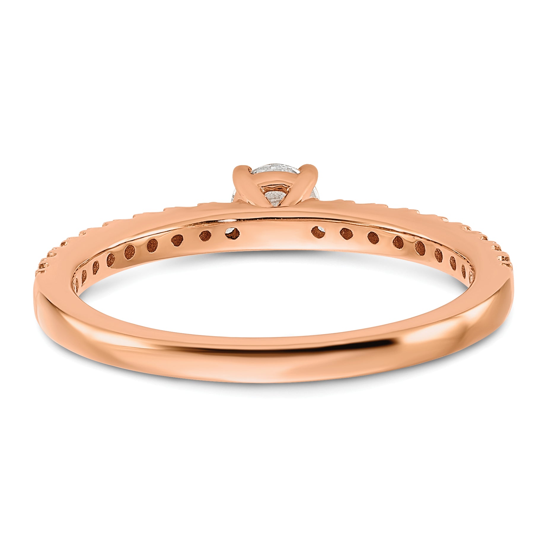 14k Rose Gold 1/2 carat Lab Grown Diamond VS/SI+ G+ Complete Round Engagement Ring