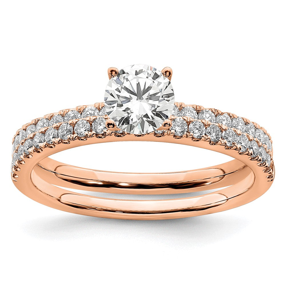 14K Rose Gold Lab Grown Diamond VS/SI FGH Semi-mount Engagement Ring