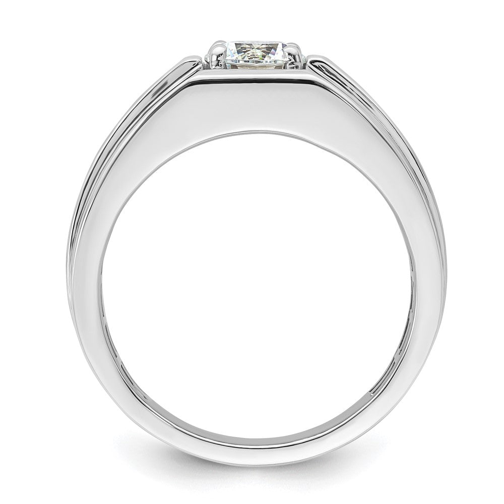 14K White Gold Satin & Polished Men's Ring Mounting