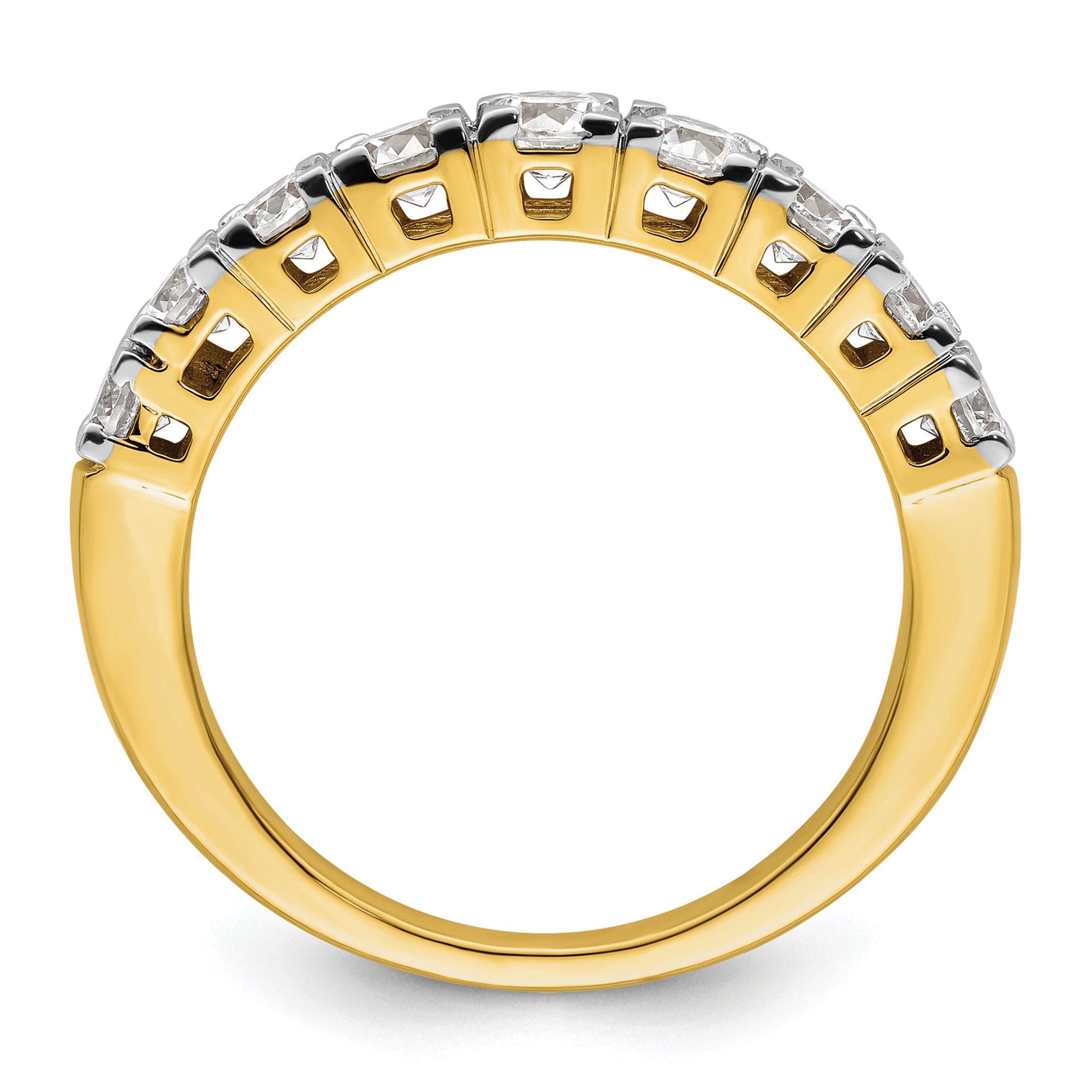 14k 1 carat Lab Grown Diamond VS/SI+ G+ Nine Stone Complete Fashion band