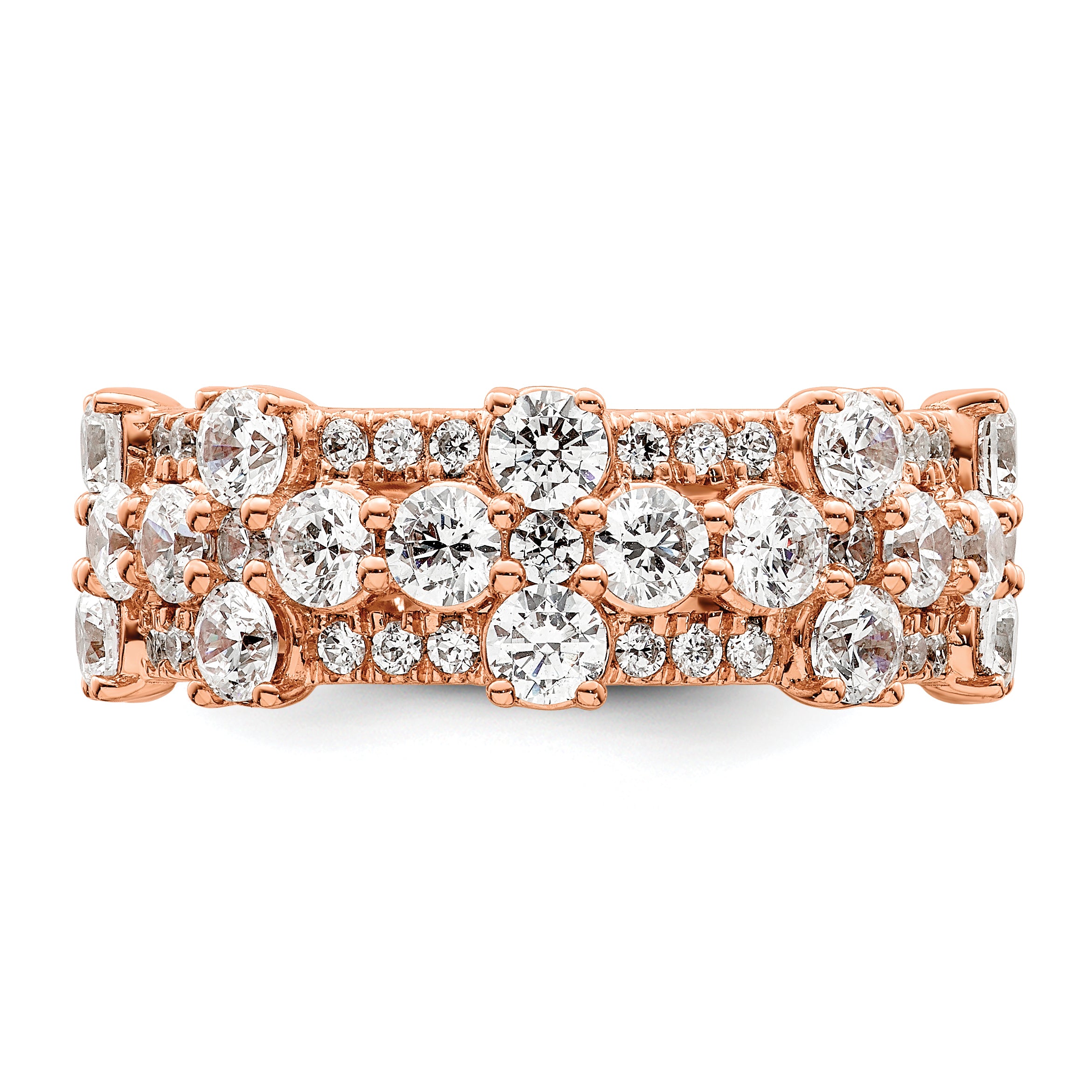 14k Rose Gold 2 1/2 carat Lab Gronw Diamond VS/SI+ G+ Complete Fashion Ring