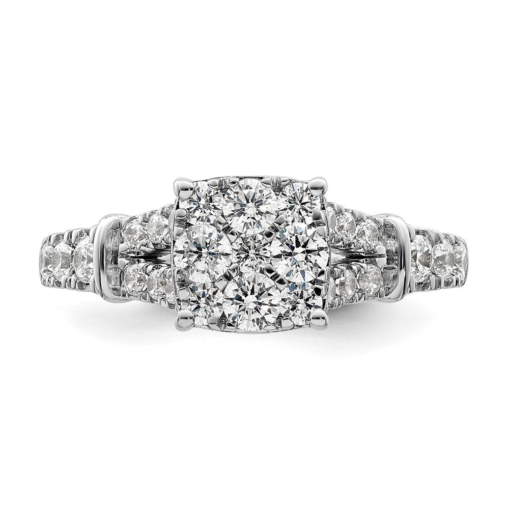 14K White Gold Lab Grown Diamond VS/SI FGH Cluster Ring