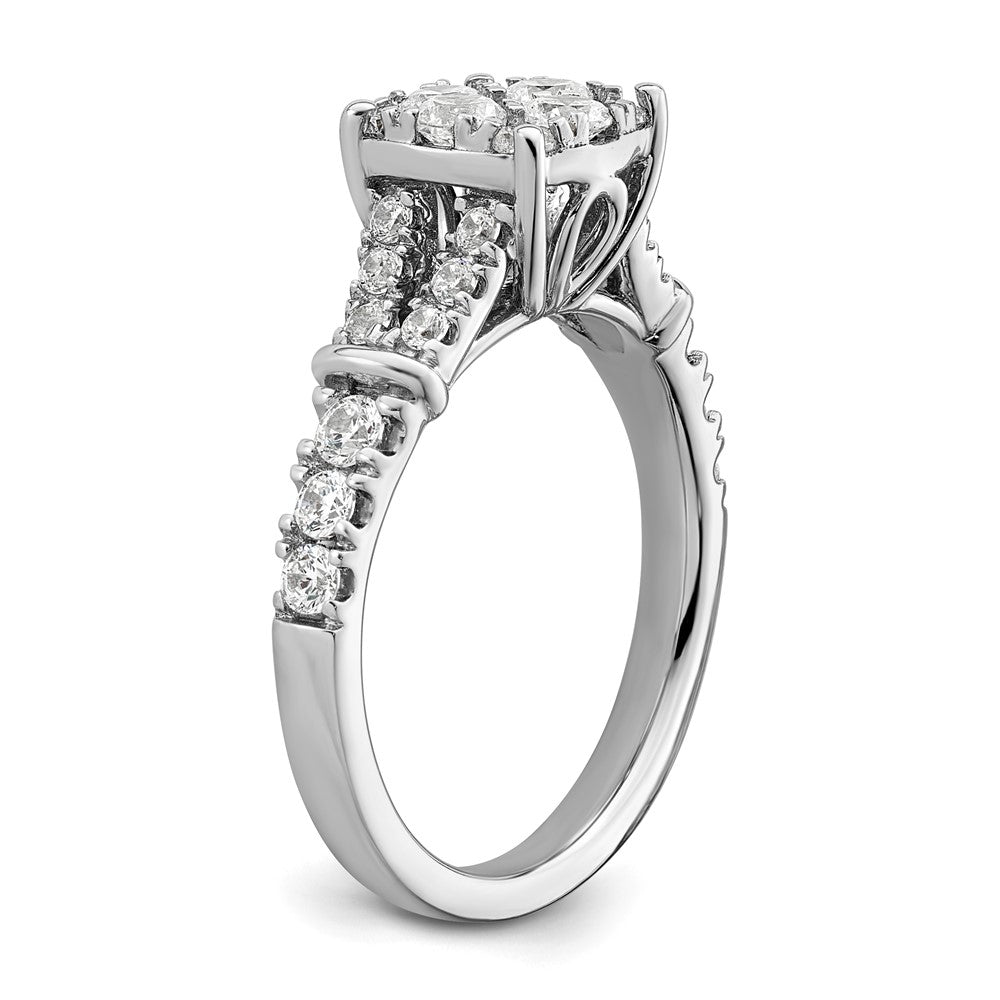 14K White Gold Lab Grown Diamond VS/SI FGH Cluster Ring