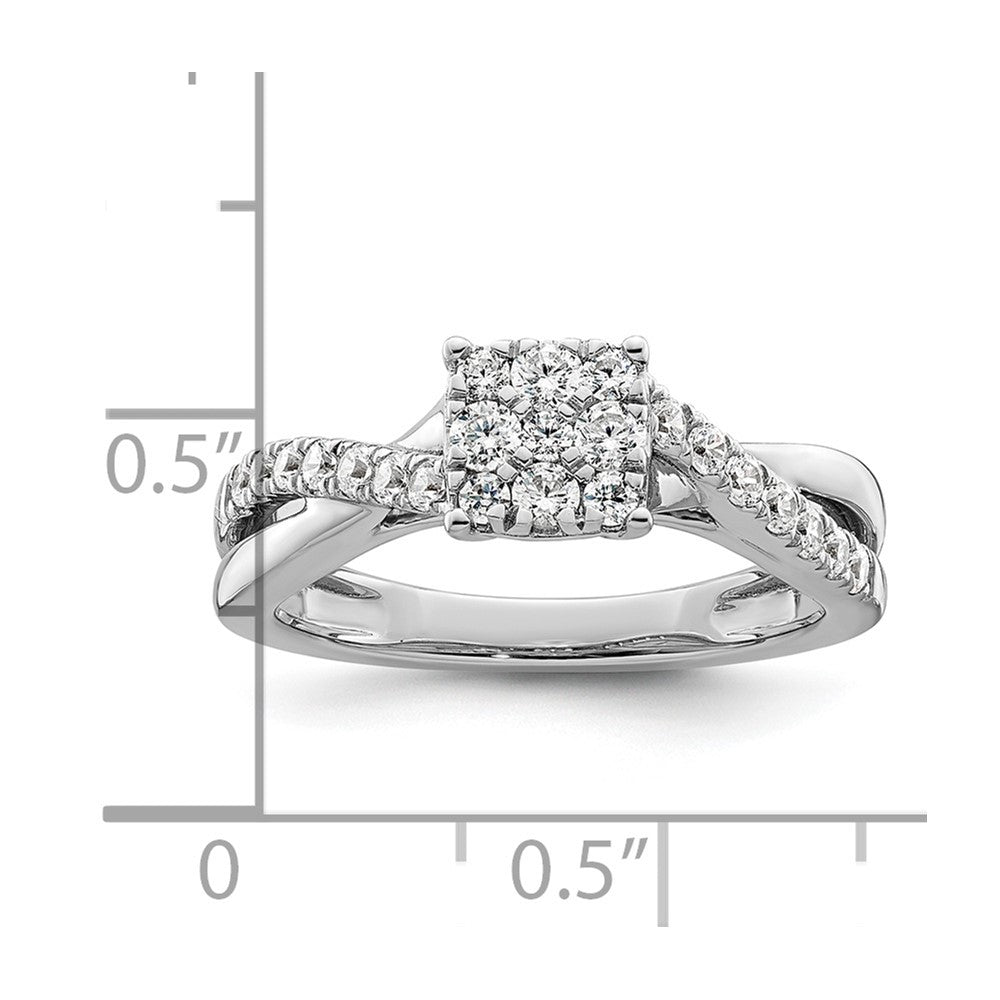 14K White Gold Lab Grown Diamond VS/SI FGH Cluster Ring