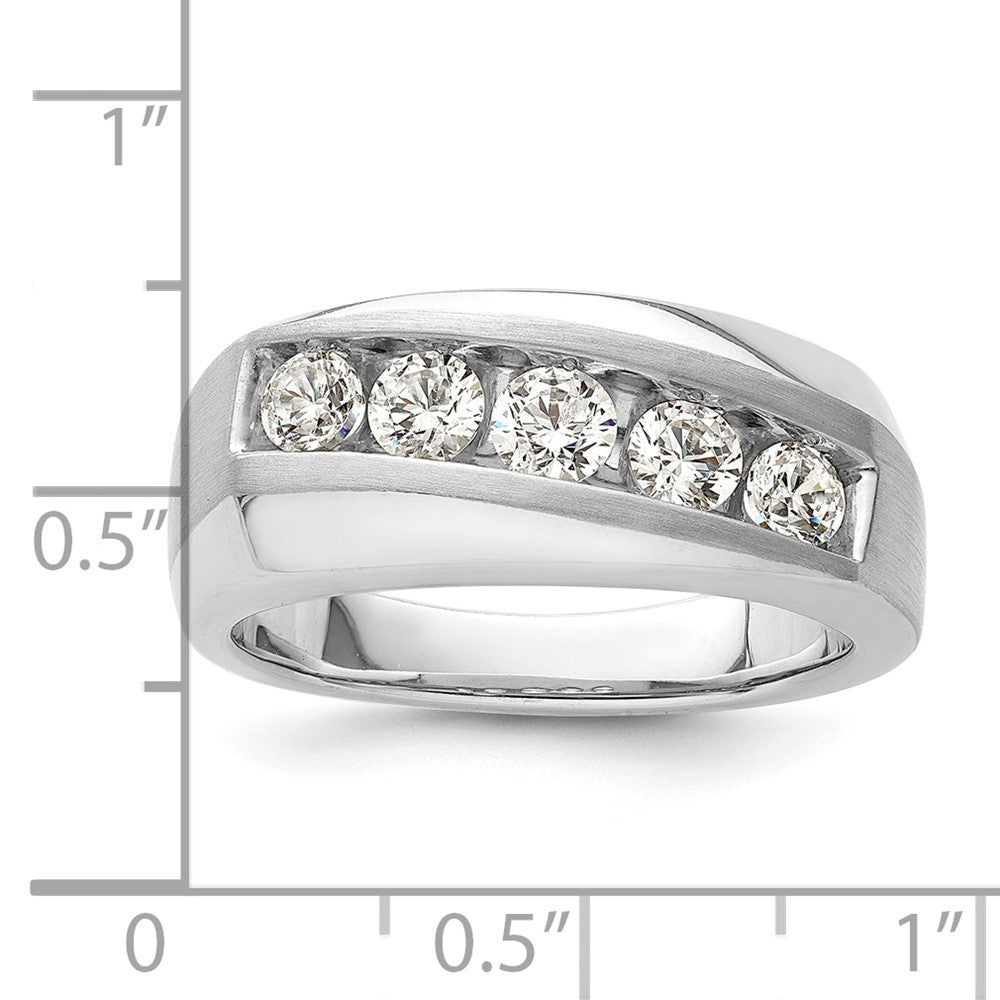 10K White Gold Lab Grown Diamond VS/SI FGH Men's 5-Stone Ring