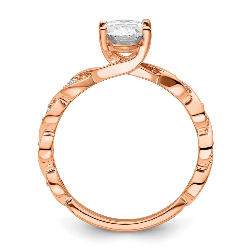 14K Rose Gold Lab Grown Diamond VS/SI FGH Semi-mount Engagement Ring