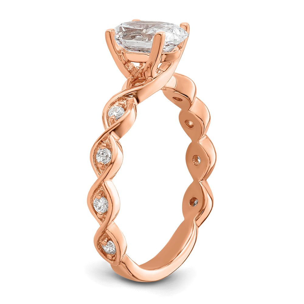 14K Rose Gold Lab Grown Diamond VS/SI FGH Semi-mount Engagement Ring