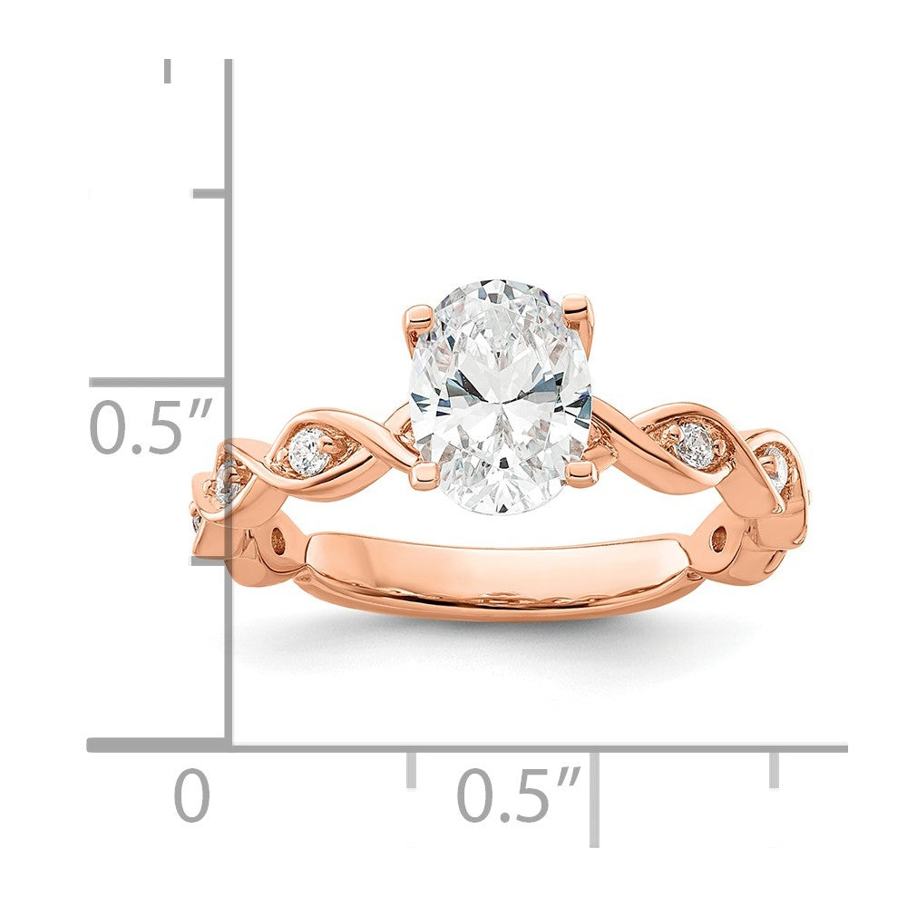 14K Rose Gold Lab Grown Diamond VS/SI FGH Semi-mount Engagement Ring
