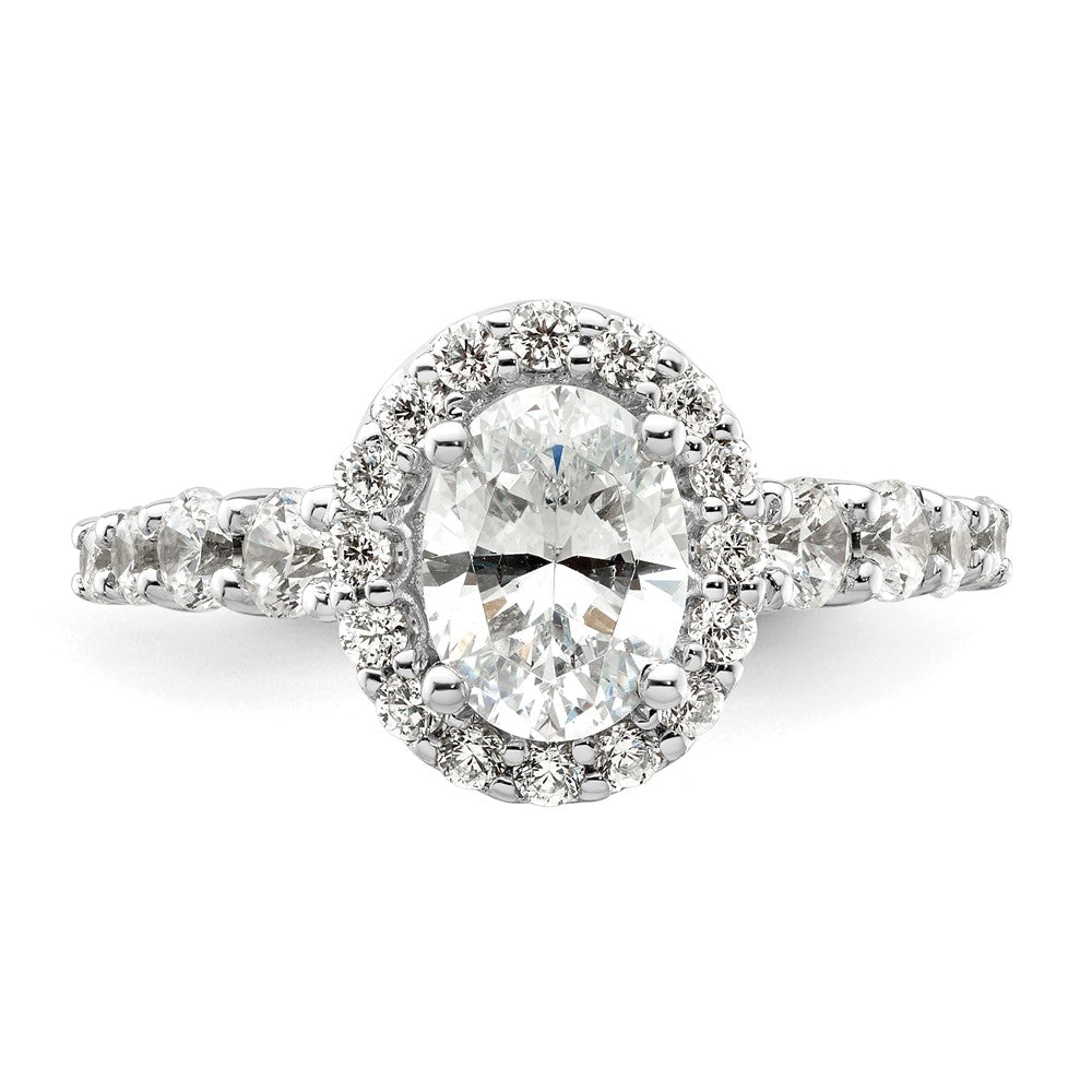 14K White Gold Lab Grown VS/SI FGH Dia Semi-mount Halo Engagement Ring