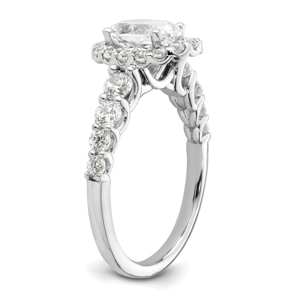 14K White Gold Lab Grown VS/SI FGH Dia Semi-mount Halo Engagement Ring